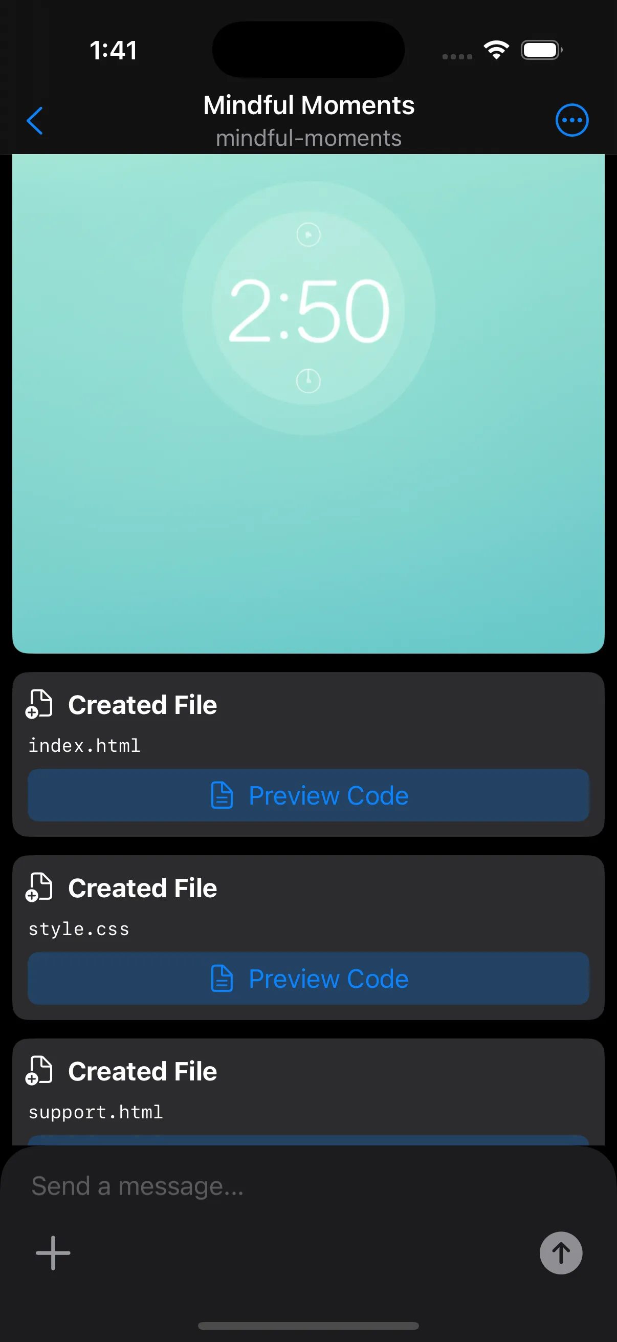 Screenshot of Mindful Moments App Landing Page